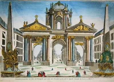 Design for a Triumphal Arch Opposite the Colonnade of the Louvre by French School